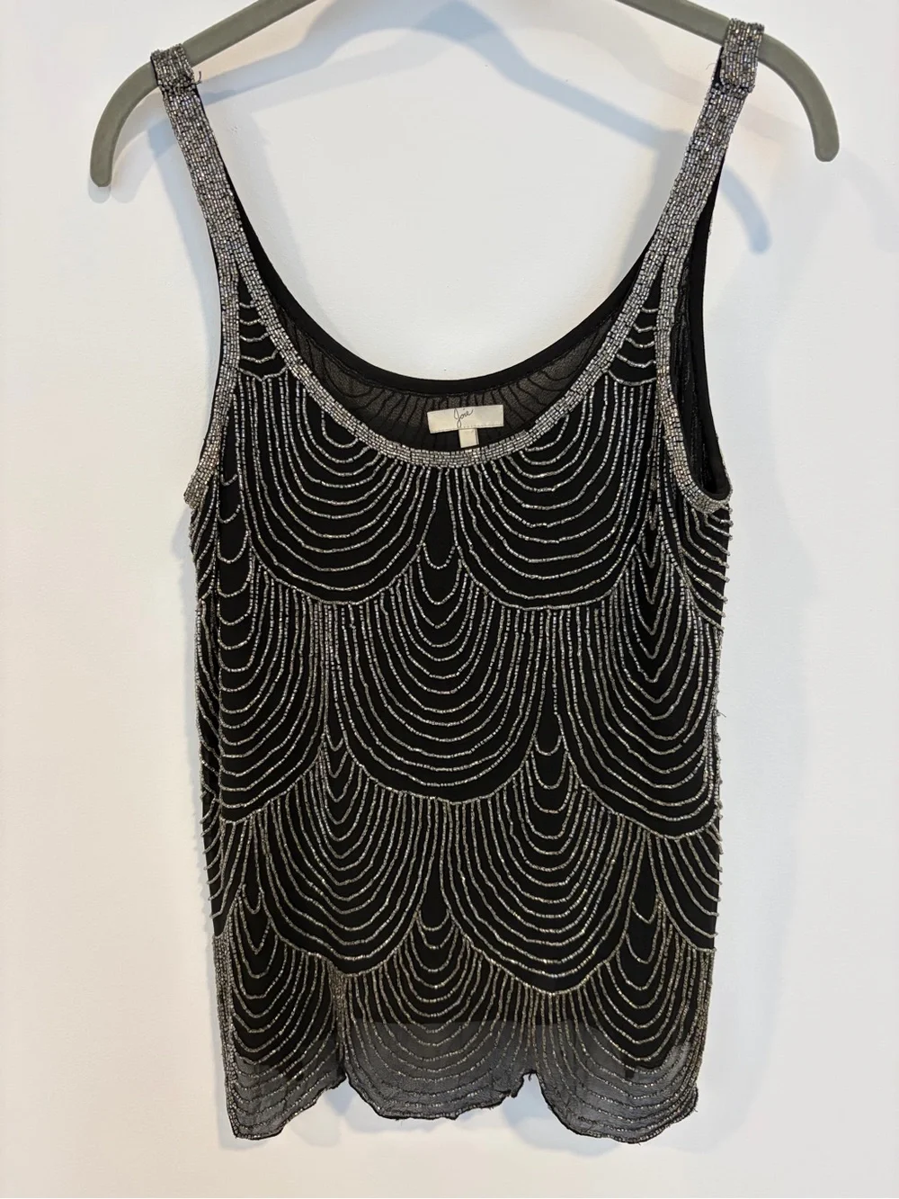 Joie Black Beaded Scoop Neck Camisole - Picture 1 of 10